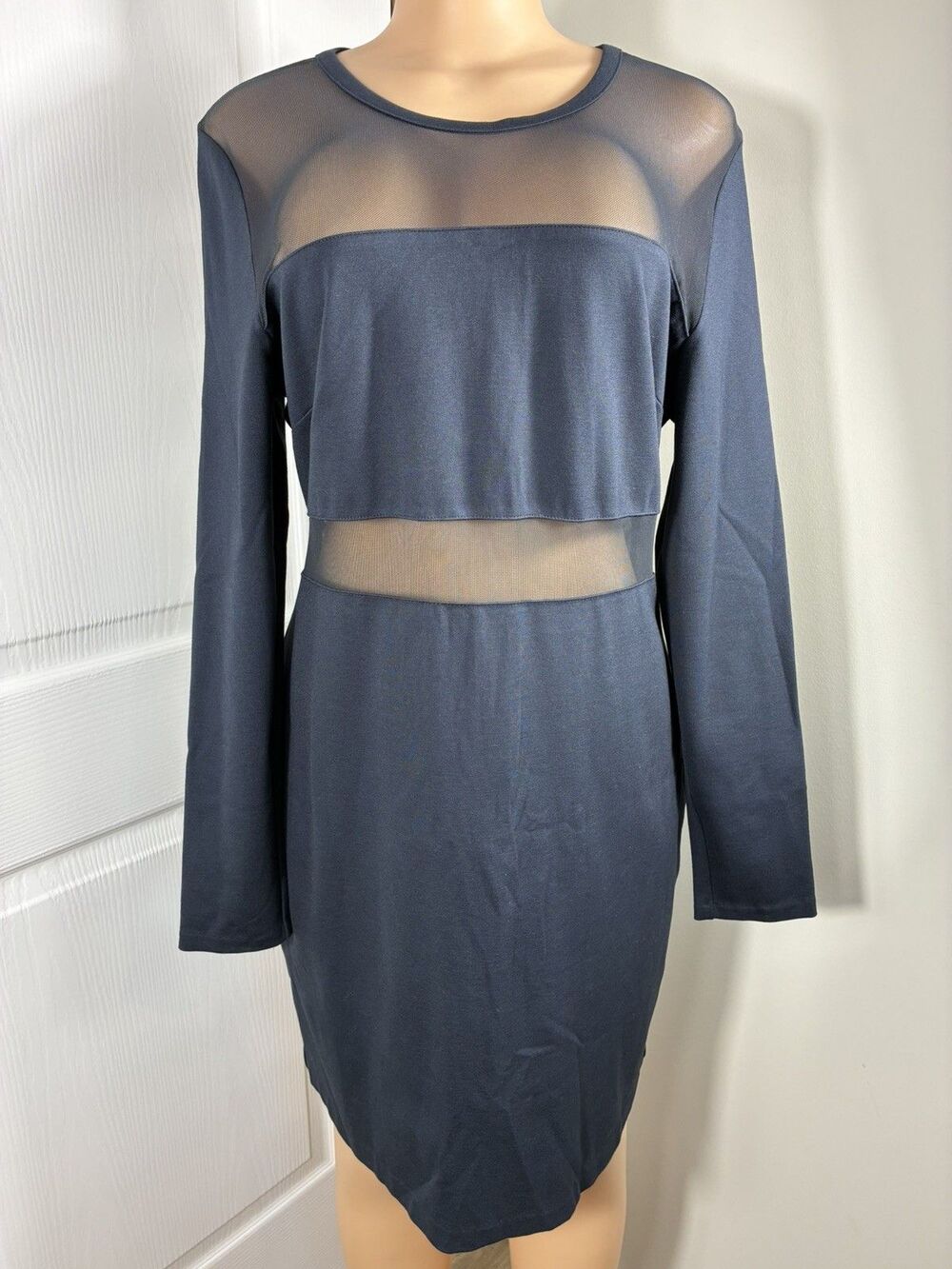 New Michael Kors Womens Dress Sz XL Mesh-Panel Bodycon Stretch Cocktail